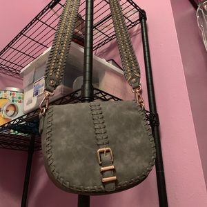 Small gray shoulder bag